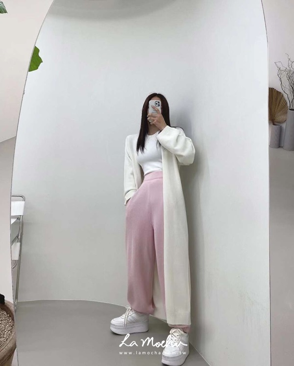 針織混毛料超舒服縮口褲